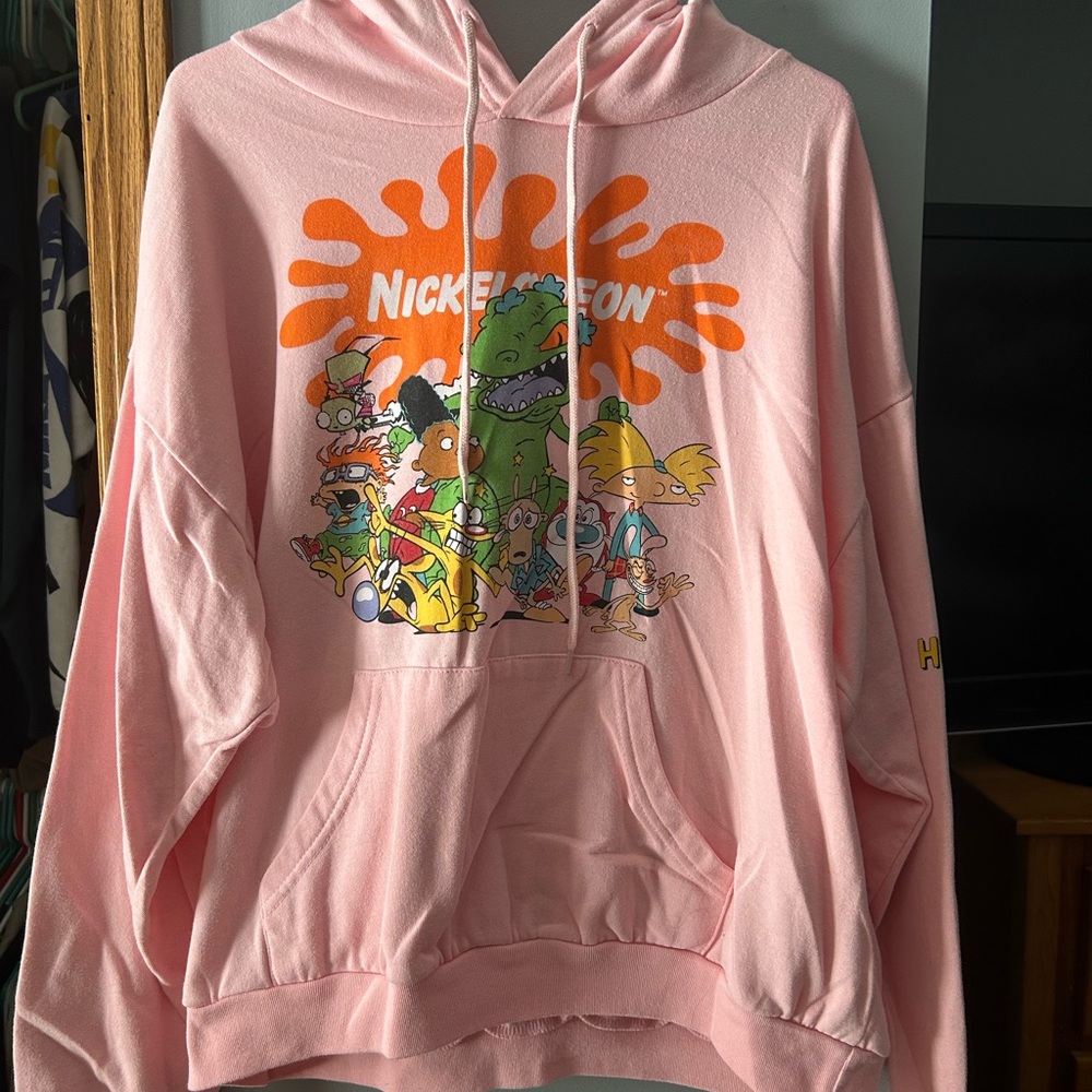 Nickelodeon Pink Hoodie with Cartoon Characters